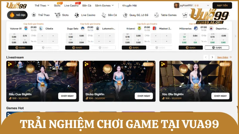 Vua 99 mang đến trải nghiệm chơi game chất lượng cho thành viên tham gia
