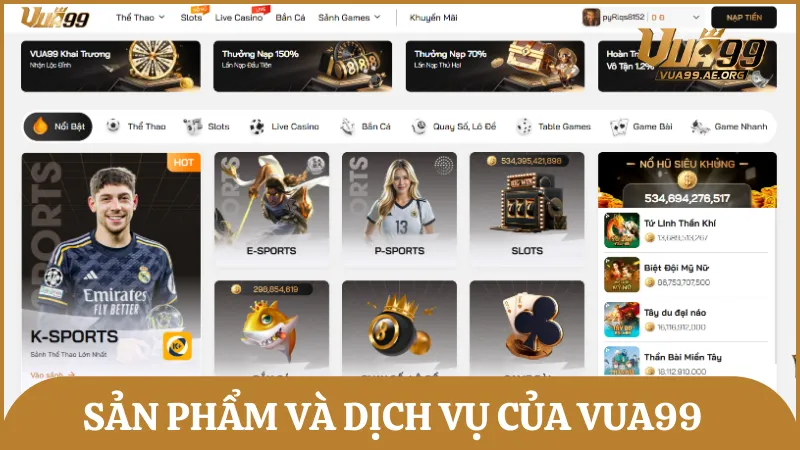 Những sản phẩm và dịch vụ hấp dẫn mà Vua99 cung cấp cho người chơi