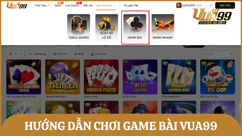 Các bước đơn giản để người mới tham gia vào sảnh game bài đổi thưởng Vua99