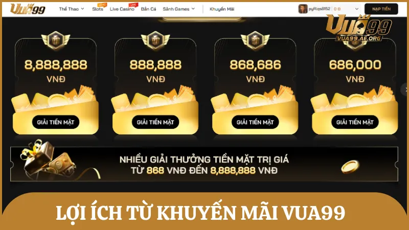 Khuyến mãi và ưu đãi của Vua99 mang đến nhiều lợi ích cho thành viên
