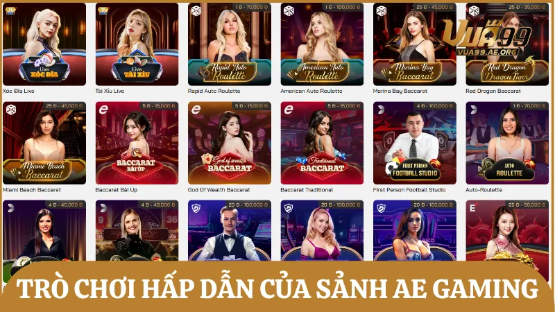 Những trò chơi hấp dẫn nhất mà bạn nên trải nghiệm tại AE Sexy Gaming