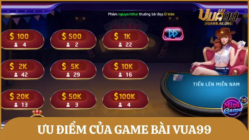 Những thế mạnh nổi bật làm nên sức hút cho sảnh game bài của Vua99